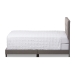 Baxton Studio Brookfield Modern and Contemporary Grey Fabric Upholstered Grid-tufting Queen Size Bed - BSOCF8747B-Grey-Queen