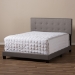 Baxton Studio Brookfield Modern and Contemporary Grey Fabric Upholstered Grid-tufting Queen Size Bed - BSOCF8747B-Grey-Queen