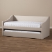 Baxton Studio Barnstorm Modern and Contemporary Beige Fabric Upholstered Daybed with Guest Trundle Bed - BSOCF8755-Beige-Day Bed