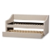 Baxton Studio Barnstorm Modern and Contemporary Beige Fabric Upholstered Daybed with Guest Trundle Bed - BSOCF8755-Beige-Day Bed