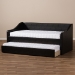 Baxton Studio Barnstorm Modern and Contemporary Black Faux Leather Upholstered Daybed with Guest Trundle Bed - BSOCF8755-Black-Day Bed