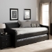 Baxton Studio Barnstorm Modern and Contemporary Black Faux Leather Upholstered Daybed with Guest Trundle Bed - BSOCF8755-Black-Day Bed