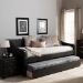 Baxton Studio Barnstorm Modern and Contemporary Black Faux Leather Upholstered Daybed with Guest Trundle Bed - BSOCF8755-Black-Day Bed
