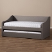 Baxton Studio Barnstorm Modern and Contemporary Grey Fabric Upholstered Daybed with Guest Trundle Bed - BSOCF8755-Grey-Day Bed