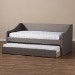 Baxton Studio Barnstorm Modern and Contemporary Grey Fabric Upholstered Daybed with Guest Trundle Bed - BSOCF8755-Grey-Day Bed