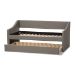 Baxton Studio Barnstorm Modern and Contemporary Grey Fabric Upholstered Daybed with Guest Trundle Bed - BSOCF8755-Grey-Day Bed