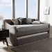 Baxton Studio Barnstorm Modern and Contemporary Grey Fabric Upholstered Daybed with Guest Trundle Bed - BSOCF8755-Grey-Day Bed