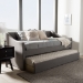 Baxton Studio Barnstorm Modern and Contemporary Grey Fabric Upholstered Daybed with Guest Trundle Bed - BSOCF8755-Grey-Day Bed