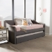 Baxton Studio Barnstorm Modern and Contemporary Grey Fabric Upholstered Daybed with Guest Trundle Bed - BSOCF8755-Grey-Day Bed