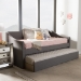 Baxton Studio Barnstorm Modern and Contemporary Grey Fabric Upholstered Daybed with Guest Trundle Bed - BSOCF8755-Grey-Day Bed