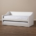 Baxton Studio Barnstorm Modern and Contemporary White Faux Leather Upholstered Daybed with Guest Trundle Bed - BSOCF8755-White-Day Bed