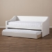 Baxton Studio Barnstorm Modern and Contemporary White Faux Leather Upholstered Daybed with Guest Trundle Bed - BSOCF8755-White-Day Bed