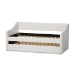 Baxton Studio Barnstorm Modern and Contemporary White Faux Leather Upholstered Daybed with Guest Trundle Bed - BSOCF8755-White-Day Bed