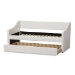 Baxton Studio Barnstorm Modern and Contemporary White Faux Leather Upholstered Daybed with Guest Trundle Bed - BSOCF8755-White-Day Bed