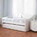Baxton Studio Barnstorm Modern and Contemporary White Faux Leather Upholstered Daybed with Guest Trundle Bed - BSOCF8755-White-Day Bed