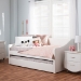 Baxton Studio Barnstorm Modern and Contemporary White Faux Leather Upholstered Daybed with Guest Trundle Bed - BSOCF8755-White-Day Bed