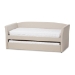 Baxton Studio Camino Modern and Contemporary Beige Fabric Upholstered Daybed with Guest Trundle Bed