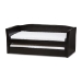 Baxton Studio Camino Modern and Contemporary Black Faux Leather Upholstered Daybed with Guest Trundle Bed