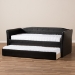 Baxton Studio Camino Modern and Contemporary Black Faux Leather Upholstered Daybed with Guest Trundle Bed - BSOCF8756-Black-Day Bed