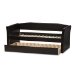 Baxton Studio Camino Modern and Contemporary Black Faux Leather Upholstered Daybed with Guest Trundle Bed - BSOCF8756-Black-Day Bed