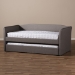 Baxton Studio Camino Modern and Contemporary Grey Fabric Upholstered Daybed with Guest Trundle Bed - BSOCF8756-Grey-Day Bed