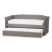 Baxton Studio Camino Modern and Contemporary Grey Fabric Upholstered Daybed with Guest Trundle Bed - BSOCF8756-Grey-Day Bed