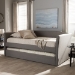 Baxton Studio Camino Modern and Contemporary Grey Fabric Upholstered Daybed with Guest Trundle Bed - BSOCF8756-Grey-Day Bed