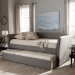 Baxton Studio Camino Modern and Contemporary Grey Fabric Upholstered Daybed with Guest Trundle Bed - BSOCF8756-Grey-Day Bed