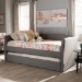 Baxton Studio Camino Modern and Contemporary Grey Fabric Upholstered Daybed with Guest Trundle Bed - BSOCF8756-Grey-Day Bed