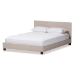 Baxton Studio Elizabeth Modern and Contemporary Beige Fabric Upholstered Panel-Stitched Full Size Platform Bed
