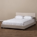 Baxton Studio Elizabeth Modern and Contemporary Beige Fabric Upholstered Panel-Stitched Full Size Platform Bed - BSOIDB048-Beige-Full