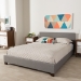 Baxton Studio Elizabeth Modern and Contemporary Grey Fabric Upholstered Panel-Stitched Full Size Platform Bed - BSOIDB048-Grey-Full