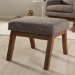 Baxton Studio Aberdeen Mid-Century Modern Walnut Wood Finishing and Gravel Fabric Upholstered Ottoman - BSOBBT5254-Gravel-OTTO-TH1308