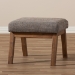 Baxton Studio Aberdeen Mid-Century Modern Walnut Wood Finishing and Gravel Fabric Upholstered Ottoman - BSOBBT5254-Gravel-OTTO-TH1308
