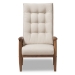 Baxton Studio Roxy Mid-Century Modern Walnut Brown Finish Wood and Light Beige Fabric Upholstered Button-Tufted High-Back Chair - BSOBBT5265-Light Beige-CC-6086-1