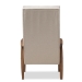 Baxton Studio Roxy Mid-Century Modern Walnut Brown Finish Wood and Light Beige Fabric Upholstered Button-Tufted High-Back Chair - BSOBBT5265-Light Beige-CC-6086-1
