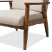 Baxton Studio Roxy Mid-Century Modern Walnut Brown Finish Wood and Light Beige Fabric Upholstered Button-Tufted High-Back Chair - BSOBBT5265-Light Beige-CC-6086-1
