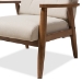 Baxton Studio Roxy Mid-Century Modern Walnut Wood Finishing and Light Beige Fabric Upholstered Button-Tufted High-Back Lounge Chair and Ottoman Set - BSOBBT5265-Light-Beige Set