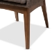 Baxton Studio Nexus Mid-Century Modern Walnut Wood Finishing and Gravel Fabric Upholstered Dining Side Chair (Set of 2) - BSOBBT5280-Gravel-DC-TH1308