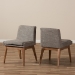 Baxton Studio Nexus Mid-Century Modern Walnut Wood Finishing and Gravel Fabric Upholstered Dining Side Chair (Set of 2) - BSOBBT5280-Gravel-DC-TH1308