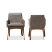 Baxton Studio Nexus Mid-Century Modern Walnut Wood Finishing and Gravel Fabric Upholstered Arm Chair (Set of 2) - BSOBBT5281-Gravel-CC-TH1308