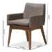 Baxton Studio Nexus Mid-Century Modern Walnut Wood Finishing and Gravel Fabric Upholstered Arm Chair (Set of 2) - BSOBBT5281-Gravel-CC-TH1308