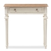 Baxton Studio Marquetterie French Provincial Style Weathered Oak and White Wash Distressed Finish Wood Two-Tone Console Table - BSOPRL16VM(AR)/M