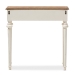 Baxton Studio Marquetterie French Provincial Style Weathered Oak and White Wash Distressed Finish Wood Two-Tone Console Table - BSOPRL16VM(AR)/M