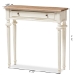 Baxton Studio Marquetterie French Provincial Style Weathered Oak and White Wash Distressed Finish Wood Two-Tone Console Table - BSOPRL16VM(AR)/M