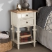 Baxton Studio Marquetterie French Provincial Style Weathered Oak and White Wash Distressed Finish Wood Two-Tone 2-Drawer and 1-Shelf Nightstand - BSOPRL8VM(AR)/M B
