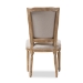 Baxton Studio Cadencia French Vintage Cottage Weathered Oak Finish Wood and Beige Fabric Upholstered Dining Side Chair - BSOTSF-9341B-Beige-DC