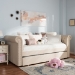 Baxton Studio Mabelle Modern and Contemporary Beige Fabric Trundle Daybed - BSOAshley-Beige-Daybed
