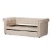 Baxton Studio Mabelle Modern and Contemporary Beige Fabric Trundle Daybed - BSOAshley-Beige-Daybed