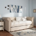 Baxton Studio Mabelle Modern and Contemporary Beige Fabric Trundle Daybed - BSOAshley-Beige-Daybed